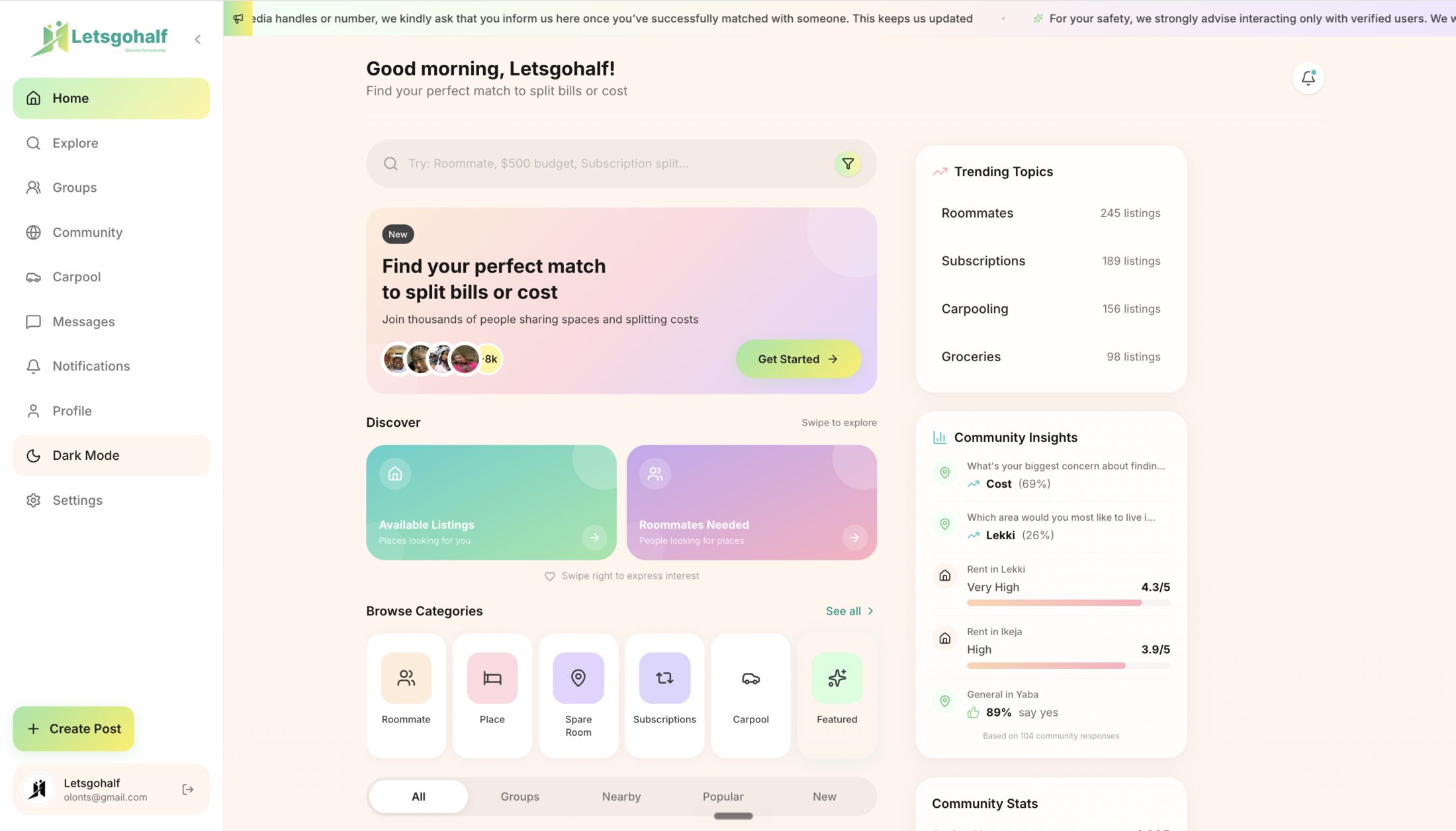 LetsGoHalf — screenshot